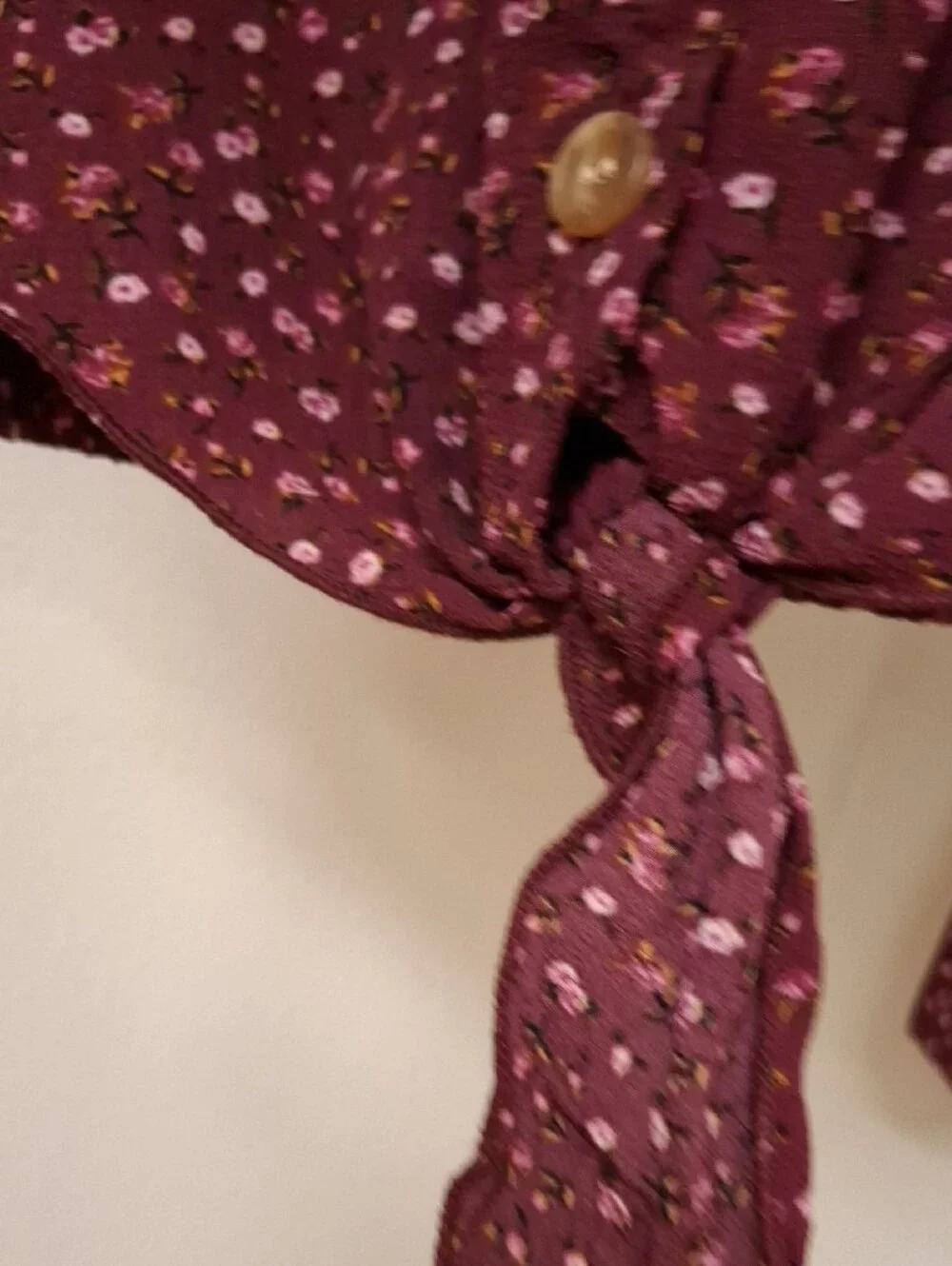 Speechless Burgundy Floral Tie-Front Top & Skort Set